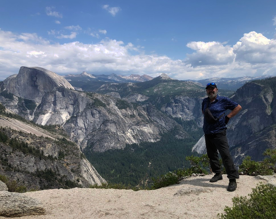 The author on Yosemite Point with Half Dome behind.