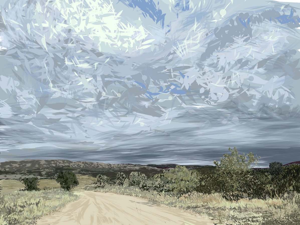 View from road near border wall